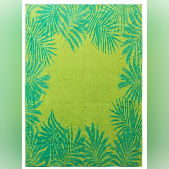 GIANT Beach Towel For Two BLANKET SZ 3.5 Lbs Green Foliage Cotton 72" X 84" NWT - Picture 4 of 8